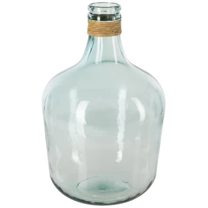 Comparateur de prix : ATMOSPHERA Vase Dame Jeanne en Verre recyclé avec raphia D. 27,5 x H. 42,3 cm