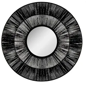 Comparateur de prix : Atmosphera Créateur d'intérieur - Miroir Rond Motif Ethnique Landy 76cm Noir