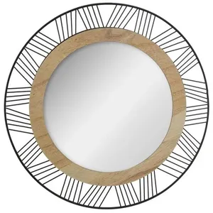 Miroir - Atmosphera - Joe - Rond - Noir - D45 cm - Design Contemporain