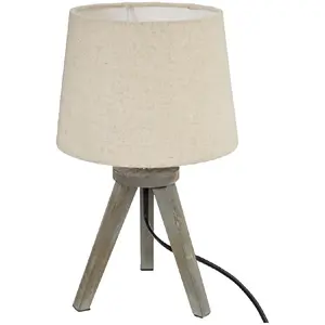 Comparateur de prix : ATMOSPHERA Créateur d'intérieur - Lampe à Poser Trépied en Bois Alexis 31cm Lin