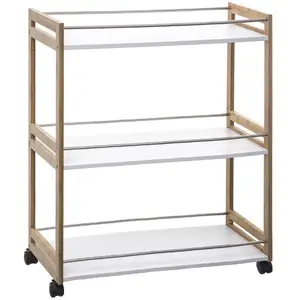 Tour 3 Tiroirs Sur Roulettes Five - 82x34x30.5cm | Rangement Style Cagette
