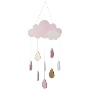 Atmosphera - Suspension Enfant Nuage - Coton et métal - Rose - H61-5 cm pas cher