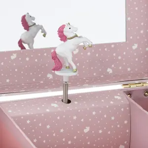 Boîte musicale "Licorne" H14 cm - Rose - Atmosphera createur d'interieur pas cher