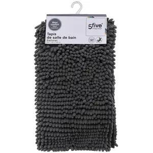 Comparateur de prix : Paris Prix Tapis de Salle de bain Gris fonc? chenille maxi confort 50 x 80 cm