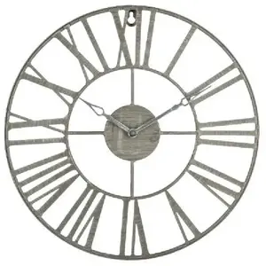 Atmosphera Pendule murale en métal Vintage Industriel gris D 36,5 cm pas cher