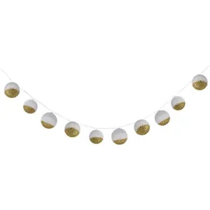 Comparateur de prix : But Atmosphera for Kids - Guirlande Lumineuse Boule 178cm Blanc & Or