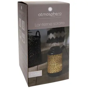 Atmosphera Créateur D'intérieur - Lanterne solaire métal noir H26cm pas cher
