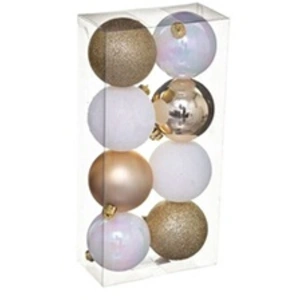 Comparateur de prix : FÉÉRIC LIGHTS AND CHRISTMAS Créateur d'intérieur - Lot de 8 Boules de Noël Colorama 7cm Or & Blanc