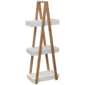 Comparateur de prix : Five - Desserte de Salle de Bain 3 Niveaux en Bambou et Bois Blanc