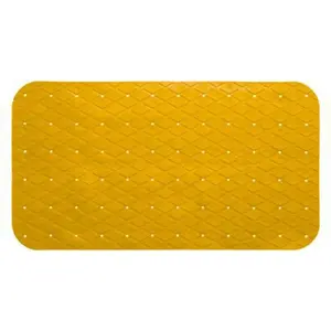 Five - Fond de Bain avec ventouses en PVC 69 x 39 cm Jaune Moutarde pas cher