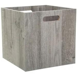 Comparateur de prix : FIVE Boîte de rangement - Bois - 30.5x30.5 cm - MDF - Gris - Mixte