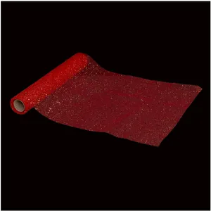 Chemin de table Tulle Rouge pailleté Argent effet holographique 28 x 500 cm - Feeric ChristmasVendu paramazon