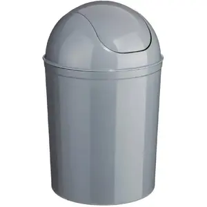 Comparateur de prix : FIVE Poubelle de salle de bain 7L avec couvercle à bascule - Gris