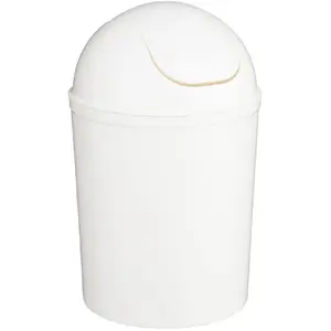 Comparateur de prix : 5 five simply smart Poubelle de salle de bain 7L avec couvercle à bascule - Blanc