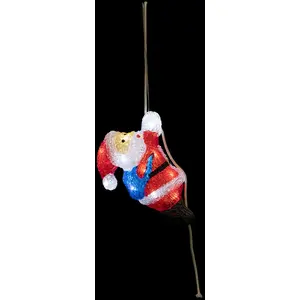 Comparateur de prix : FÉÉRIC LIGHTS AND CHRISTMAS Déco lumineuse Père Noël Grimpeur 20 LED Blanc H 23 cm