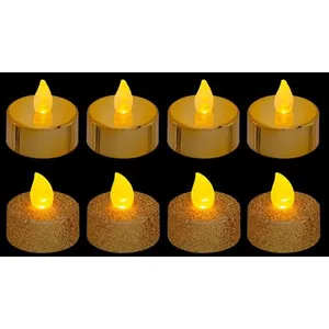FEERIC LIGHT & CHRISTMAS Lot de 8 bougies LED chauffe-plats - pailletées et métallisées - OrVendu parcarrefour