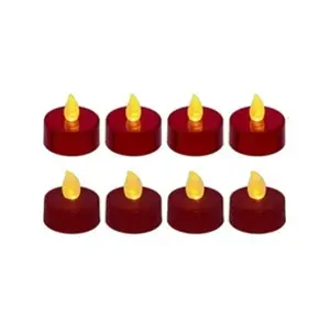 Comparateur de prix : Feeric lights & Christmas Lot de 8 bougies LED chauffe-plats - pailletées et métallisées - Rouge