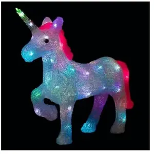 Comparateur de prix : FEERIC LIGHT & CHRISTMAS Déco Lumineuse Licorne 40 Led À Variation De Couleurs H 40 Cm
