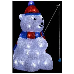 Sujet lumineux Ours à la pêche - Fééric Christmas pas cher