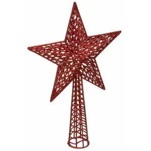 Paris Prix - Cimier étoile Déco la Piste 38cm Rouge