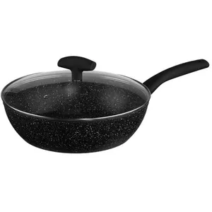 . JJA 111011 Sauteuse + Couvercle Forgé + Revêtement Pierre Aluminium 28 cm pas cher