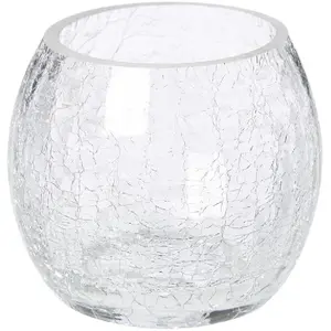 Atmosphera Créateur D'intérieur - Photophore verre craquelé H7cm pas cher