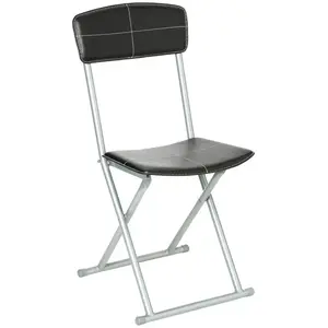 Comparateur de prix : JJA Chaise pliante simili cuir Noir - Noir - Atmosphera createur d'interieur