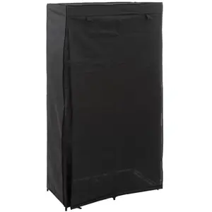 FITTEK Armoire en tissu modulable avec 3 penderies et 5 étagères - Noir pas cher