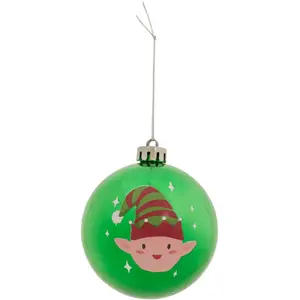 Déco Sapin Boule de Noël D 8 cm Vert déco Lutin pas cher