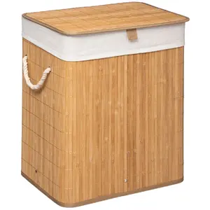Comparateur de prix : FIVE Panier à linge design Bamboo - L. 40 x H. 50 cm - Marron