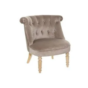 Comparateur de prix : Fauteuil Velours Crapaud Taupe - Atmosphera