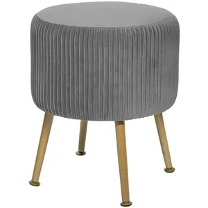 Comparateur de prix : Atmosphera Créateur D'intérieur - Tabouret Solaro velours plissé gris