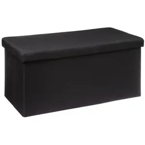 Comparateur de prix : FIVE 2 en 1 Pouf pliant double et Coffre de rangement Noir 76 x 37.5 cm