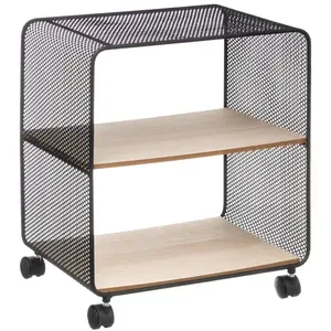 Comparateur de prix : 5 Five Simply Smart Étagère 2 Cases Sur Roues En Métal Et Bois H 51 Cm
