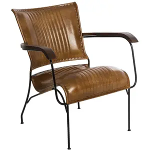 Fauteuil - ATMOSPHERA - Hoper Cognac - Cuir - Contemporain - Design