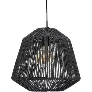 Comparateur de prix : Atmosphera - Suspension luminaire effet corde Ethnik - H. 90 cm - Noir