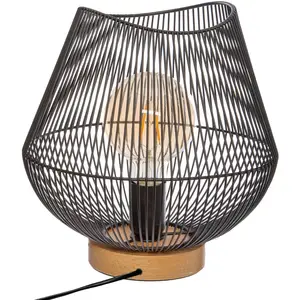 Comparateur de prix : Paris Prix Atmosphera Créateur D'intérieur - Lampe filaire Jena métal noir H28cm