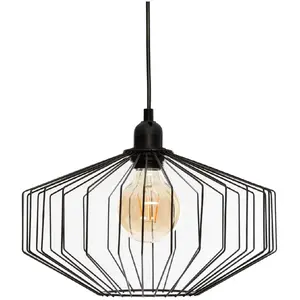 Comparateur de prix : Suspension en métal azur - Atmosphera - Noir - E27 - 40 W - Ø 30,5 cm