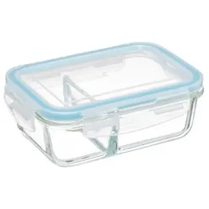 FIVE Simply Smart - Boîte de Conservation Verre Clipeat 1,1L Bleu