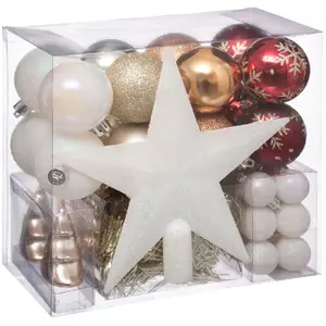 Comparateur de prix : FEERIC LIGHTS & CHRISTMAS Boules de Noël Kit de 44 pièces