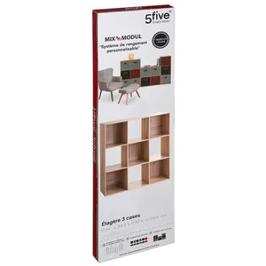 Comparateur de prix : 5five Simply Smart - Etagère en bois 9 cases mix coloris chêne naturel
