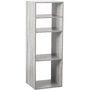 Comparateur de prix : AC-DÉCO Atmosphera Etagère Rectangulaire 4 Cases Mix - H. 100,5 Cm - Gris