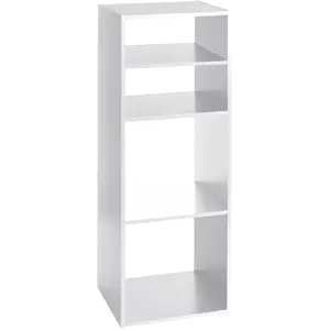 Comparateur de prix : AC-DÉCO Atmosphera - Etagère rectangulaire 4 cases Mix - H. 100,5 cm - Blanc - Mix