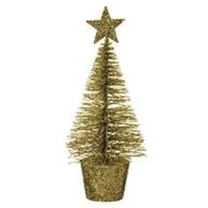 Comparateur de prix : FEERIC LIGHT & CHRISTMAS Décoration de sapin de table - pailletée - H14 cm