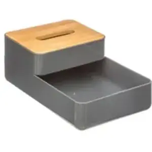 AC-Deco Rangement beauté multifonction - Plateau et boîte - Gris pas cher