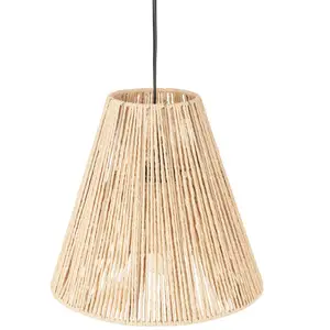 Comparateur de prix : Suspension en corde - ATMOSPHERA - E27 - 40 W - Ø 30 x H. 27 cm - Beige