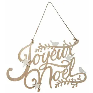 Comparateur de prix : Pancarte de Noel - FEERIC LIGHTS & CHRISTMAS - Joyeux Noël - Bois - 41 cm