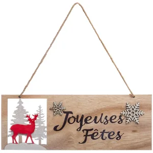 Comparateur de prix : ATMOSPHERA Décoration de Noël à suspendre en bois Jeanne - Beige TU