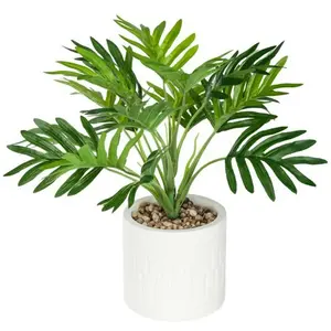 Comparateur de prix : Atmosphera Créateur D'intérieur - Palmier artificiel Etnik pot ciment H29cm