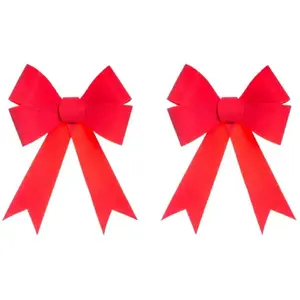 Comparateur de prix : ATMOSPHERA Lot De 2 Noeuds Déco "soir De Noël" 17cm Rouge